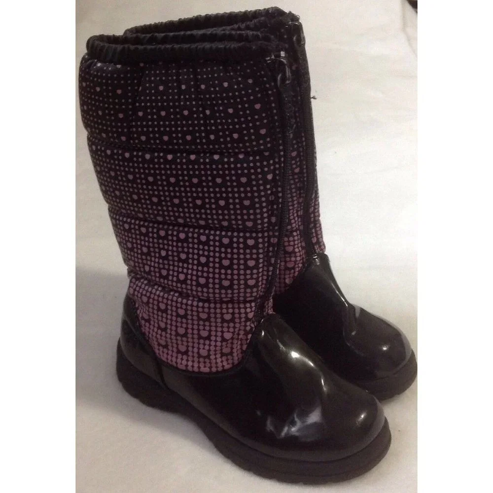 Girl's Totes Kerry Black Snow Boots Sz 1 Med Insulated Winter Boots Waterproof